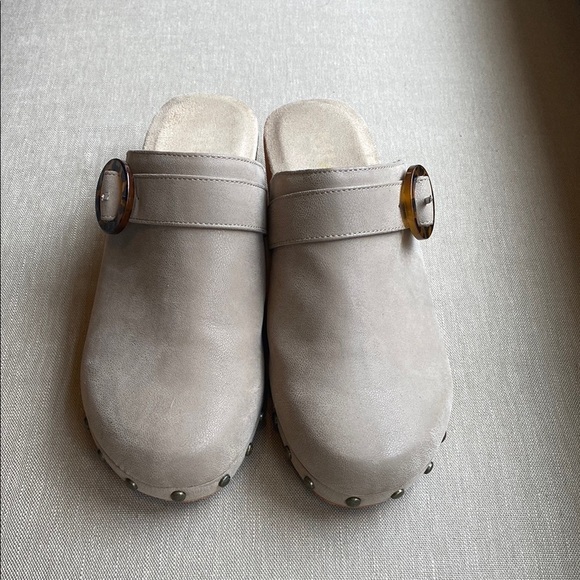 Mia Arturo Low Retro Wood Suede Studded Clogs Size 8 - Picture 3 of 12